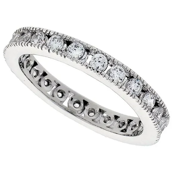 Sterling Silver Wedding Eternity Band
